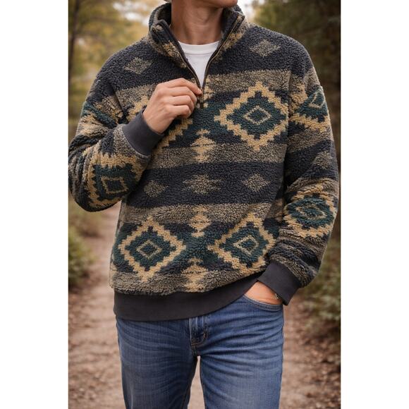 Polo by Ralph Lauren Other - Vintage Polo Ralph Lauren Sweater Aztec Southwestern Sherpa Fleece Pullover L